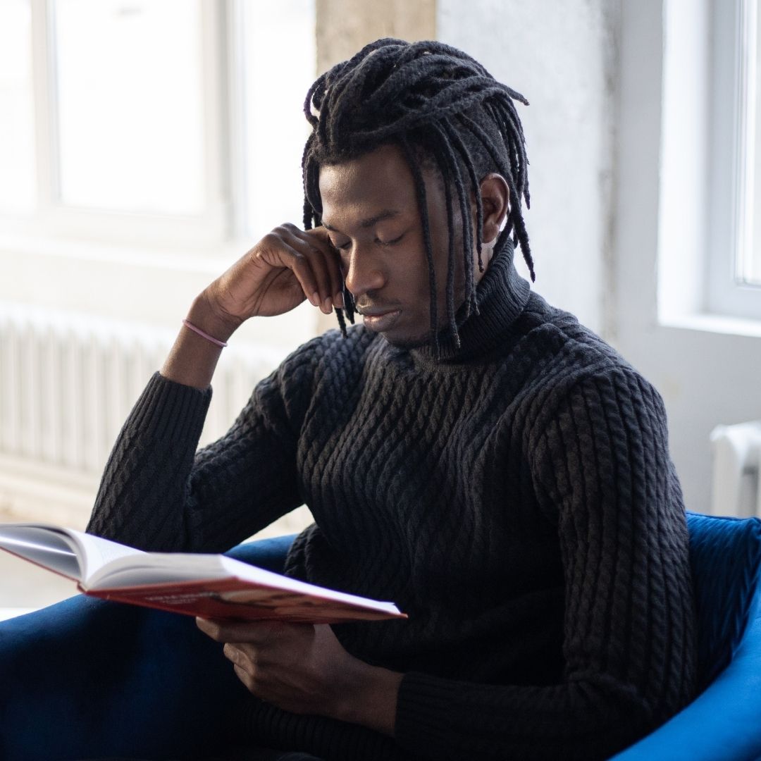 man reading man reading